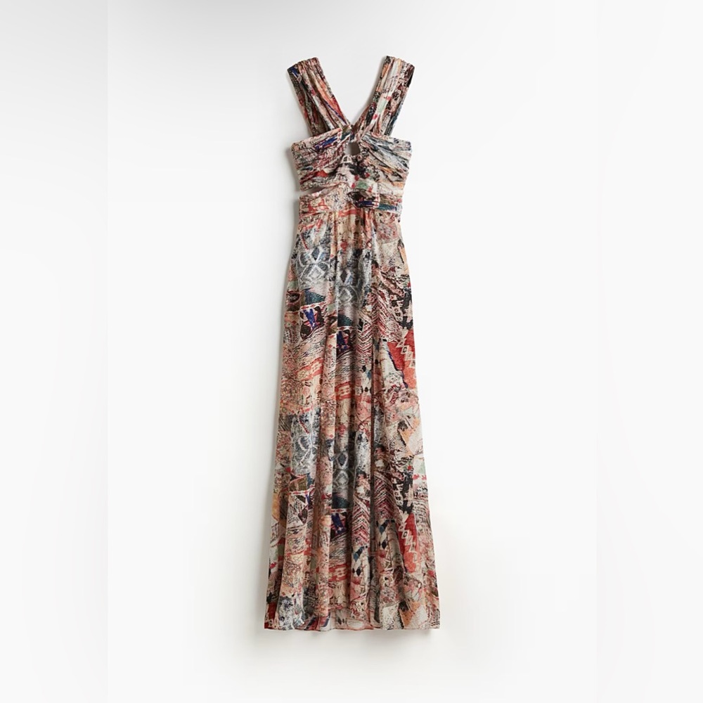 H&M Studio Collection 
RESORT DRAPED PATTERNED STRAPPY DRESS SIZE XL - Picture 2 of 10